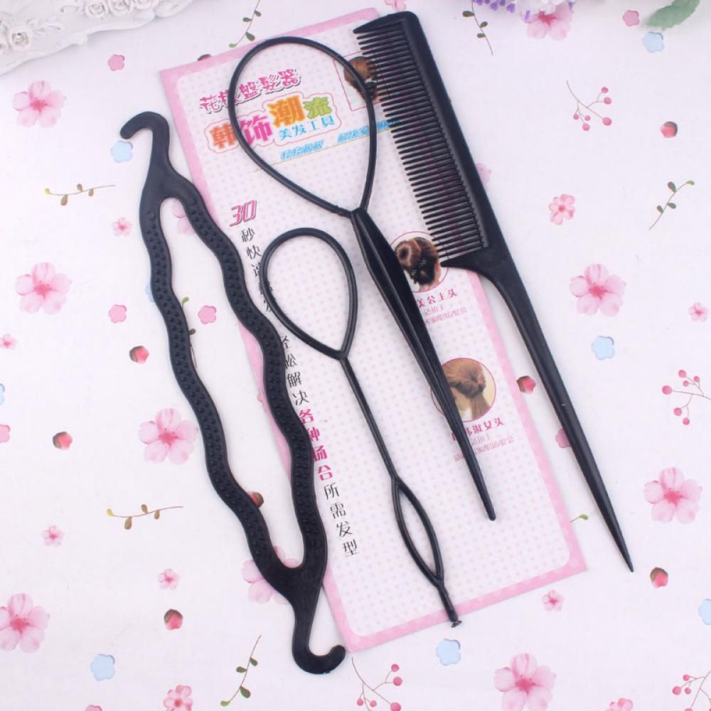 [Hàng mới về] Set 4 dụng cụ tạo kiểu tết tóc búi cao thời trang cho nữ