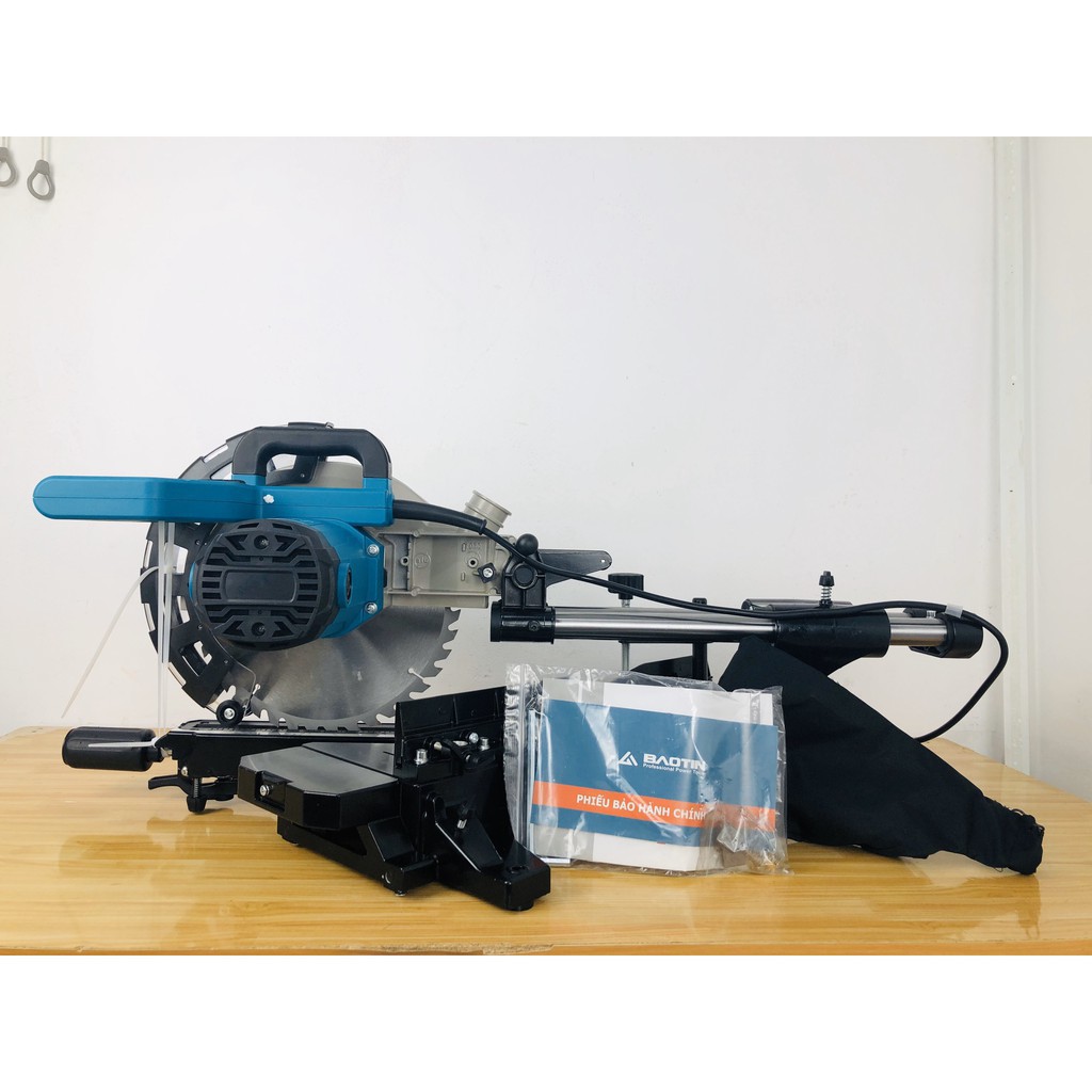 Máy cắt nhôm Classic đường kính 255mm -có nghiêng -thanh trượt 34cm -kèm lưỡi cắt gỗ