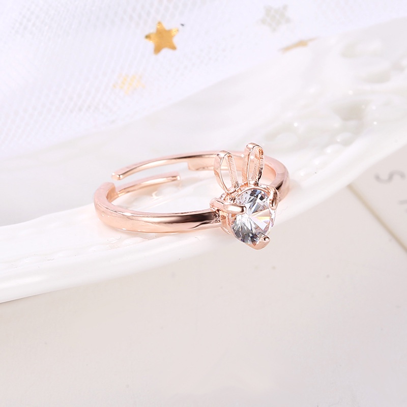 Nhẫn Hở Hình Thỏ Dễ Thương Sáng Tạo Phong Cách Hàn Quốc Có Thể Điều Chỉnh Làm Quà Tặng Cho Bạn Bè