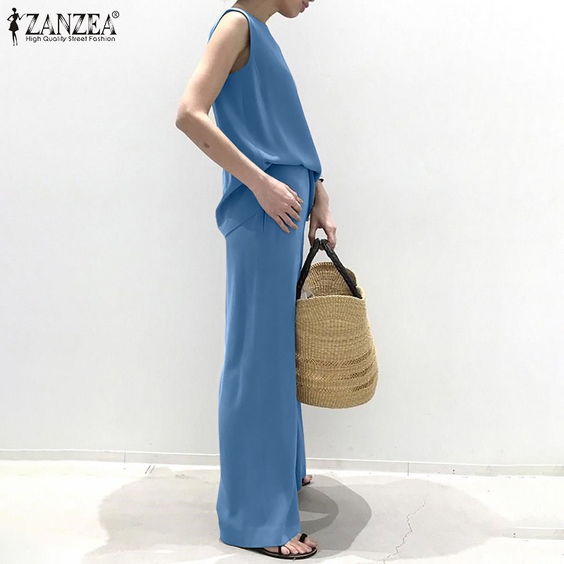 Quần ống rộng + Áo Zanzea thời trang nữ tính