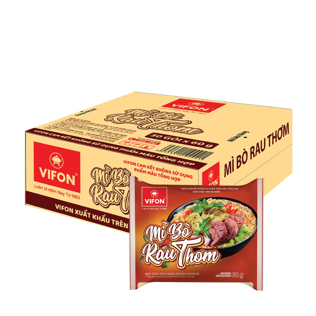 Thùng 30 Gói Mì Bò Rau Thơm VIFON 60g/Gói | BigBuy360 - bigbuy360.vn