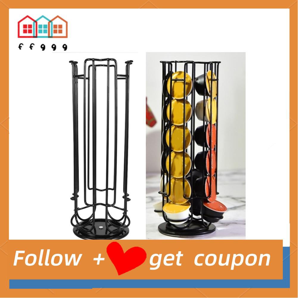 Ffggg Rotating Capsule Stand Coffee Pods Storage Shelf Rack Hol