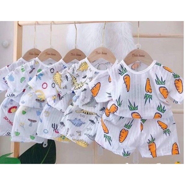 Coton giấy mẫu mới-Bộ quần áo trẻ em cotton giấy QATE230  bé trai/bé gái-combo sơ sinh-bộ đồ sơ sinh