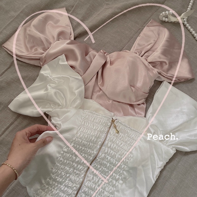 🦋Áo Phi Bóng Xoắn Ngực Rớt Vai Siêu Xinh🦋