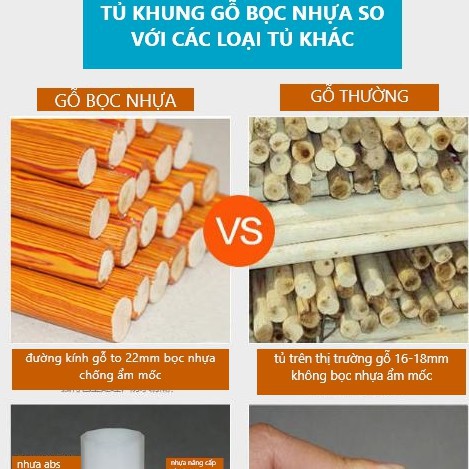 tủ quần áo tủ đựng quần áo vải khung gỗ b3 buồng hàng chuẩn loại 1 phi gỗ 20mm