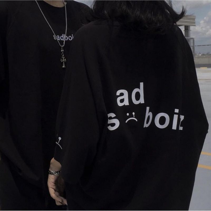 Áo Thun Màu Đen Chữ Sadboiz Form Rộng Tay Lỡ, Áo Phông Cực Hót Unisex