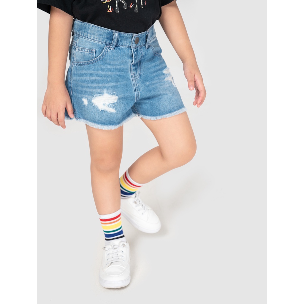 Quần short bé gái CANIFA chất jeans cotton - 1BS21C004