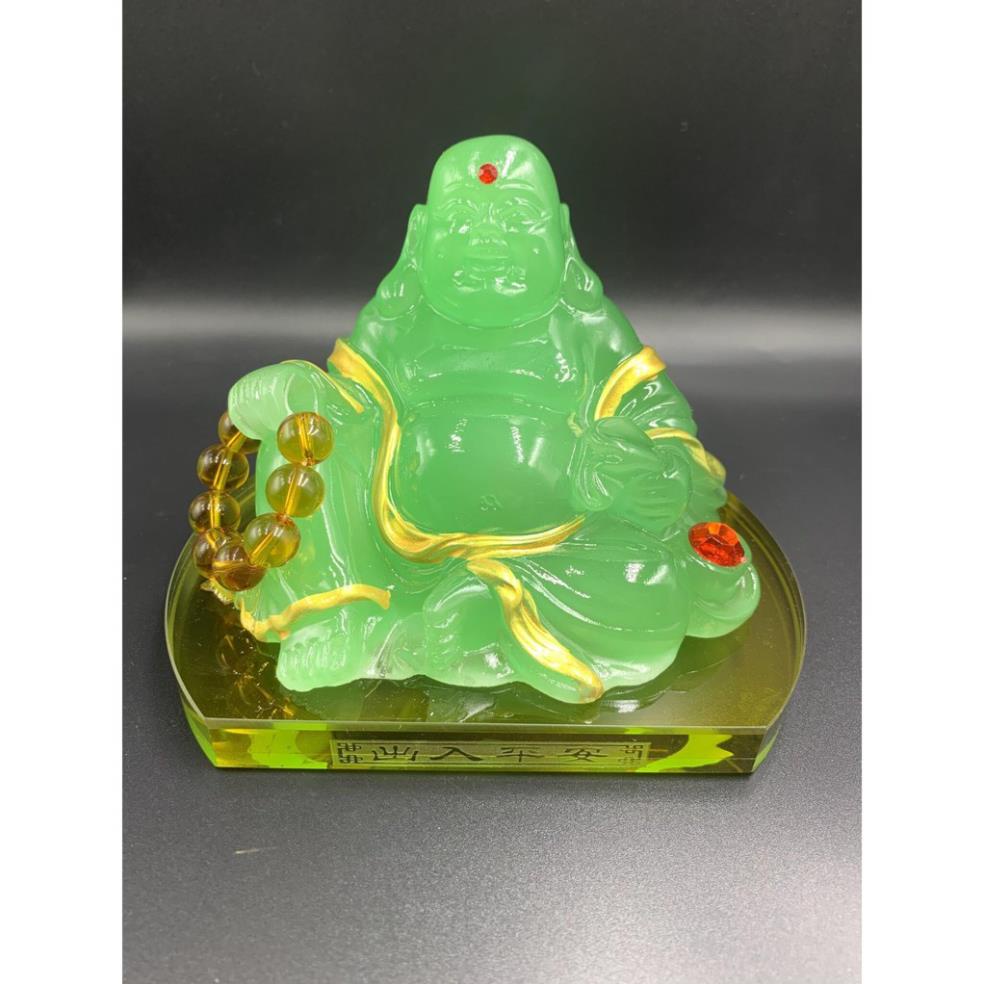 Tượng Phật Đặt Trên Xe Ô Tô - Phỗng Màu Xanh Ngồi Ngả Tay Cầm Bị Tiền Giúp Mang Lại Tiền Bạc và May Mắn Cho Gia Chủ
