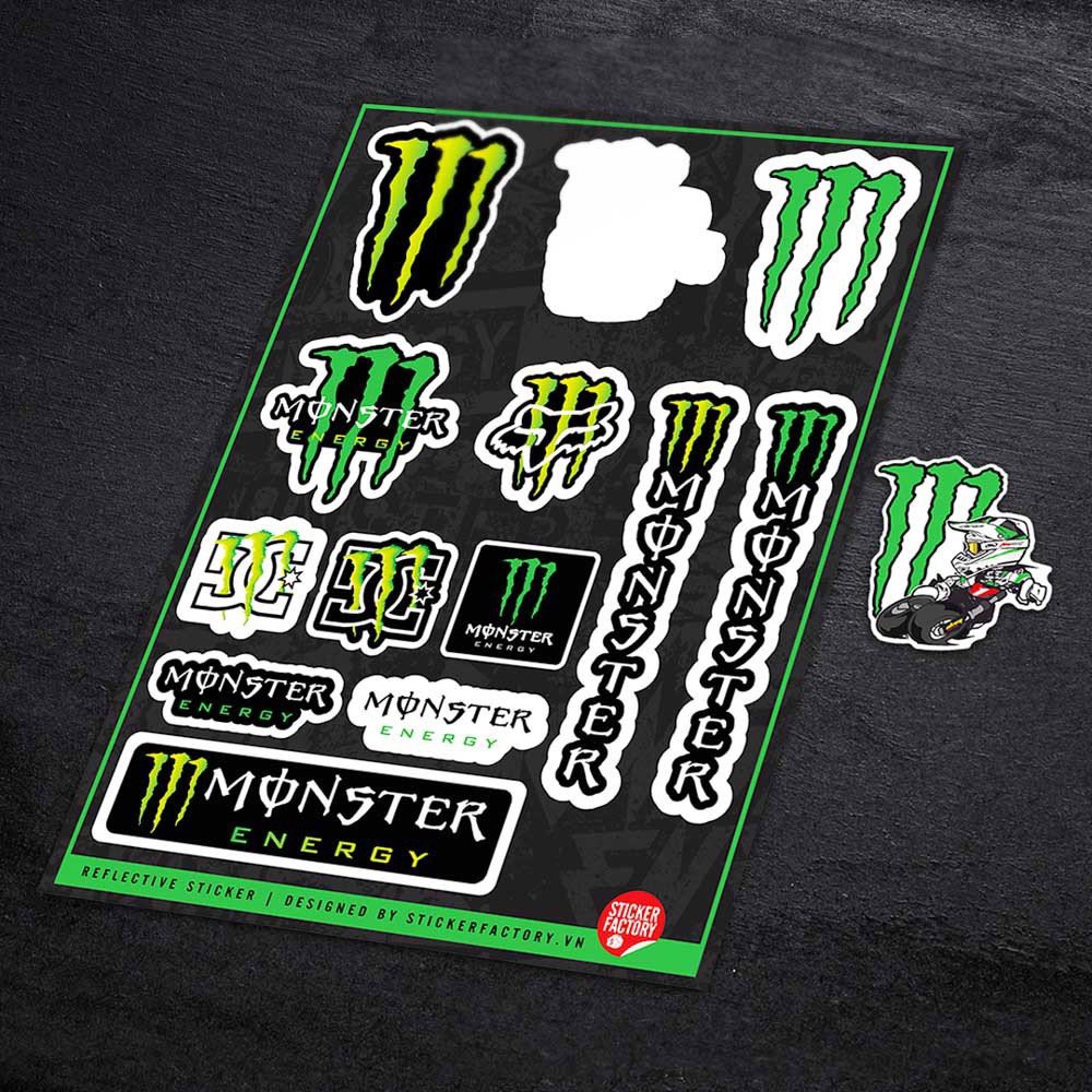 Sticker Reflective Hình Dán Phản Quang 3M Premium - Sticker Factory - chủ đề Monster Energy