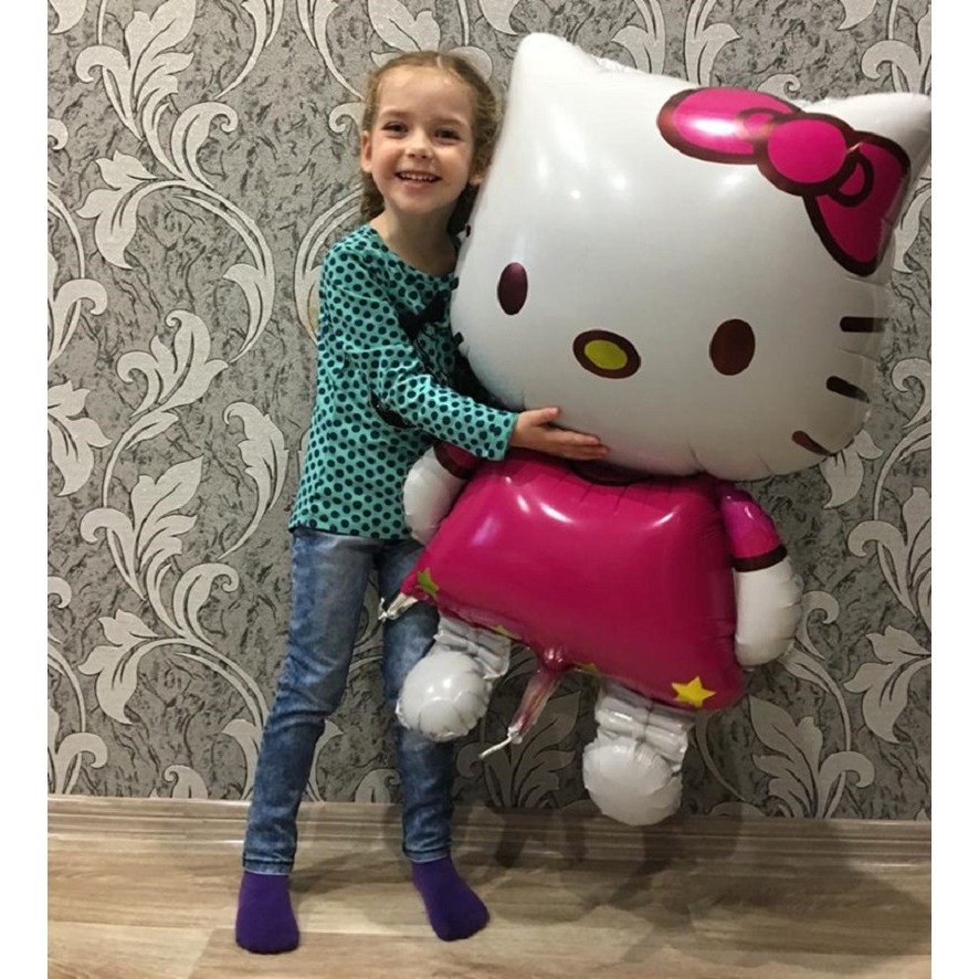 Bong bóng thiết kế kiểu Hello Kitty kích thước lớn đáng yêu dùng trang trí tiệc độc đáo