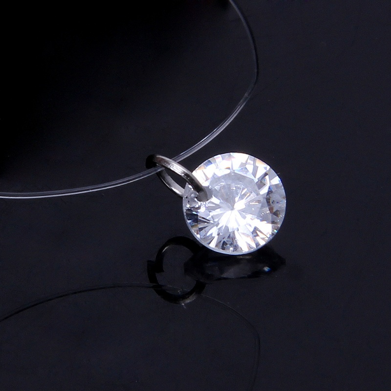 Vòng Cổ Choker Dây Câu Trong Suốt Đính Đá Zircon
