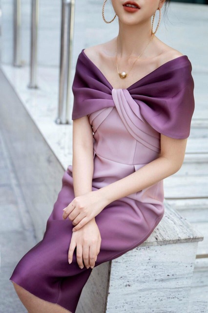 ĐẦM ÔM BODY OMBRE LOANG MÀU BẸT VAI