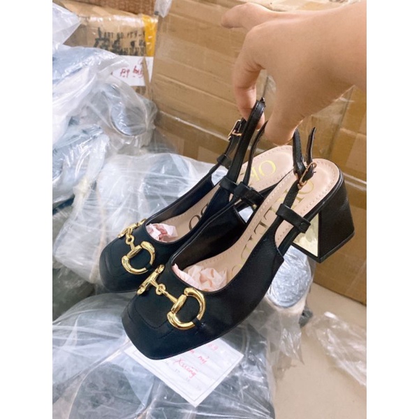 Giày xăng đan cao gót bịt mũi 7phân