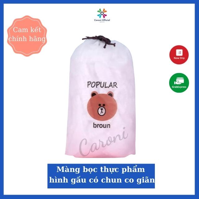 Màng bọc thực phẩm gấu, túi 100 cái có chun co giãn, an toàn vệ sinh, tiện ích, không mùi, tái sử dụng - Caroni