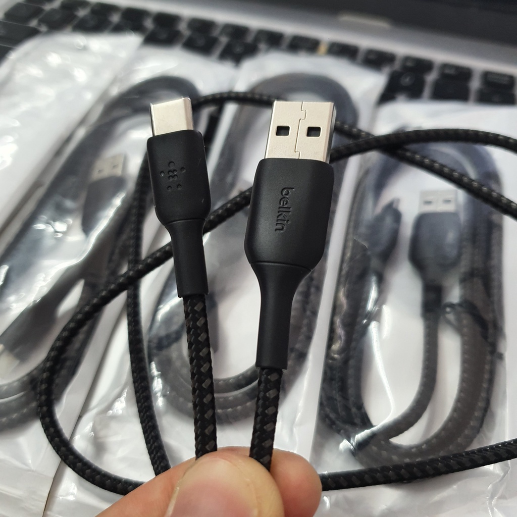 Cáp Sạc Nhanh Belkin USB - Type C Chính Hãng, Chất Liệu Dù Bền, Dài 1m