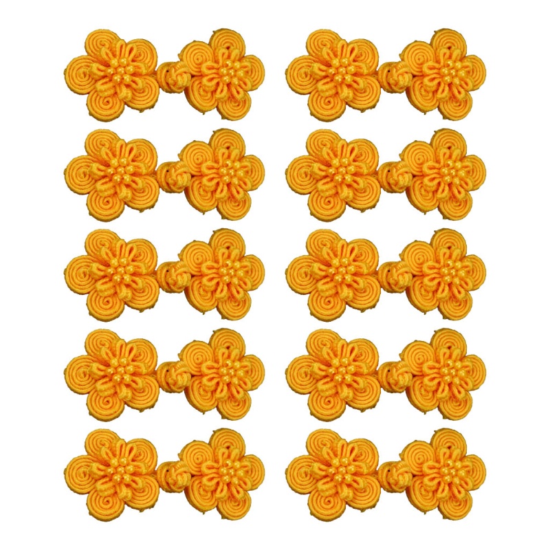 Sa Set 10 Cặp Nút Áo Hình Bông Hoa Phong Cách Trung Hoa