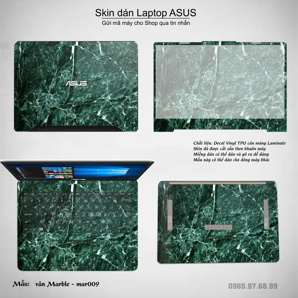 Skin dán Laptop Asus in hình vân Marble nhiều mẫu 2 (inbox mã máy cho Shop)
