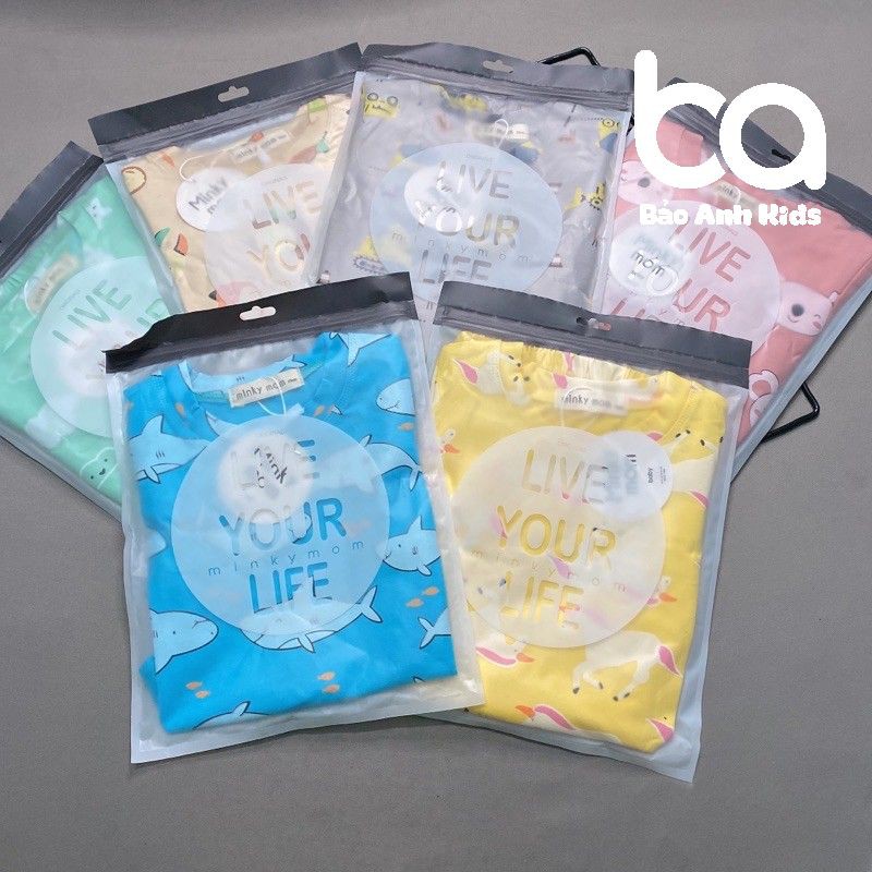 Bộ Dài Tay Cho Bé Trai Bé Gái Minky Mom Thun Lạnh Mềm Mịn Co Giãn Tốt Họa Tiết Dễ Thương, Bộ Thu Đông Cho Bé - BDTL1