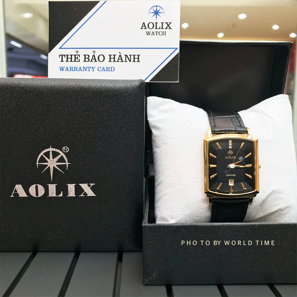 Đồng Hồ Nam Aolix AL9099G  Kính Sapphire - Chống Xước - Chống Nước - Dây Da Cao Cấp