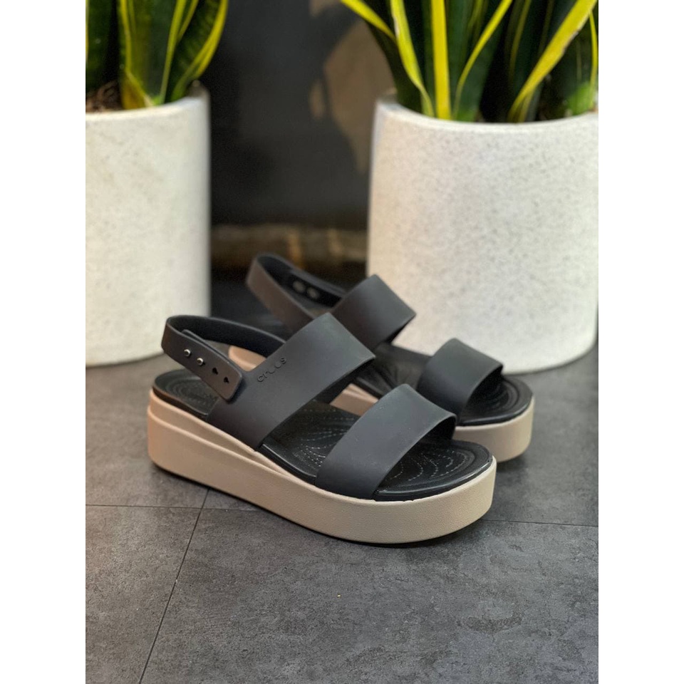 Giày Sandal Đế Bằng, Dép Cross Nữ Đế Cao 5cm Chính Hãng Có Quai Hậu