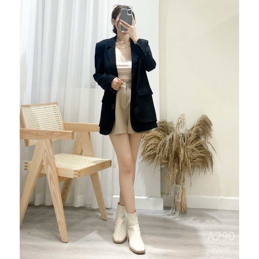 Áo Blazer Dáng Rộng Màu Trơn Cao Cấp 2 Vạt Sang Chảnh Áo 2 Lớp - Hàng Thiết Kế De Mila A77