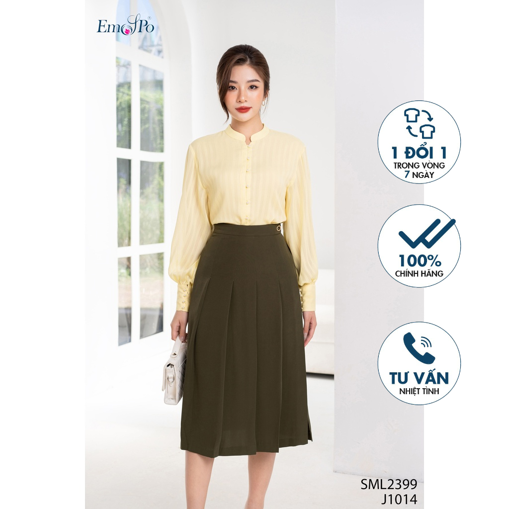 Juyp xòe ly bung thân trước đính mặt KL tròn EMSPO J1014