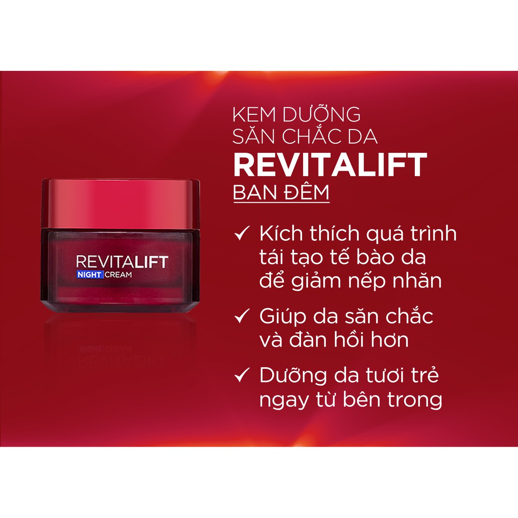 BỘ DƯỠNG CHỐNG LÃO HÓA GIẢM NẾP NHĂN  L'Oreal Paris Revitalift 50ml x 2(Kem ngày+ Kem đêm)