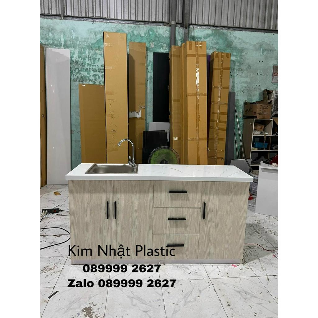 Tủ bếp nhựa Đài Loan sẵn bồn rửa freeship