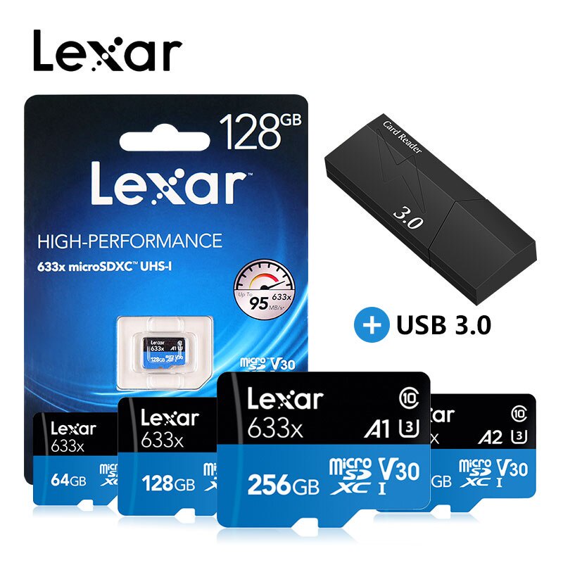 Thẻ Nhớ Lexar 633X SDXC Micro sd 32GB 512GB 256GB 128GB 64GB SDHC 95M-100M / s TF Cho Gopro / DJI / martphone