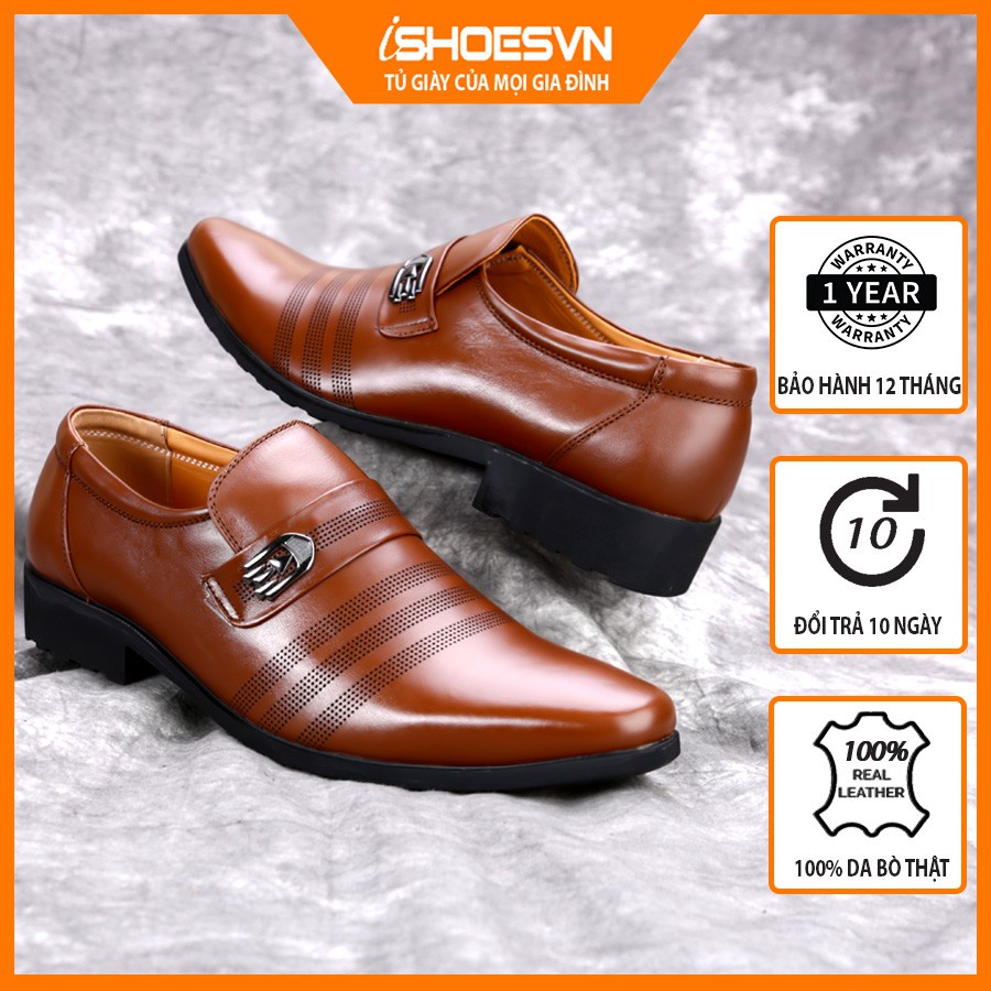 Giày da nam công sở ISHOESVN IS108 - Giày da bò thật