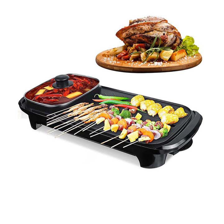 Bếp lẩu nướng BBQ đa năng 2 in 1 gia đình 6 người ăn