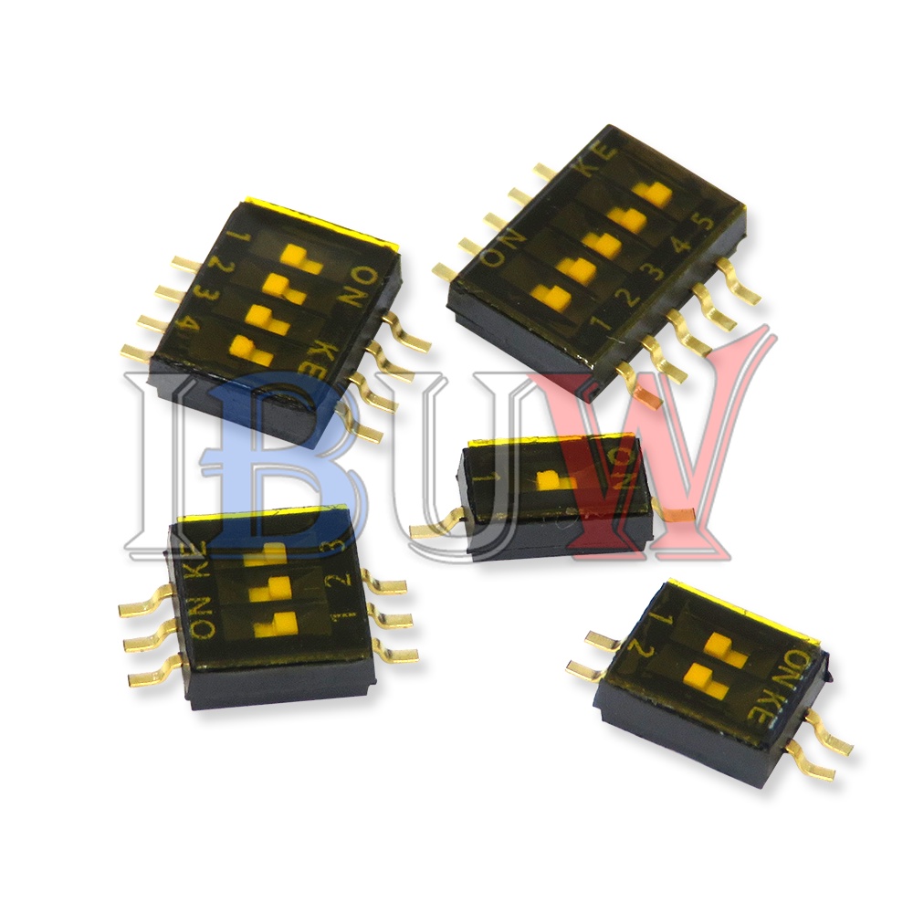 Set 5 Công Tắc Dạng Trượt Màu Đen SMD SMT 1.27mm 1P 2P 3P 4P 5P 6P 8P