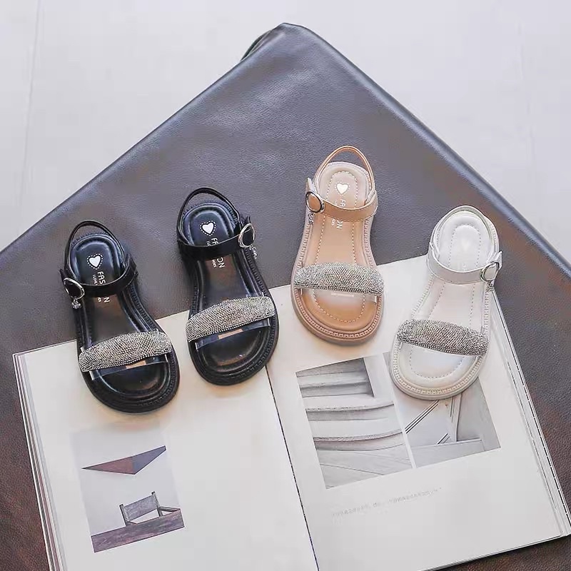Dép sandal cho bé gái đính đá lấp lánh hàng Quảng Châu cao cấp cho bé từ 1 đến 12 tuổi