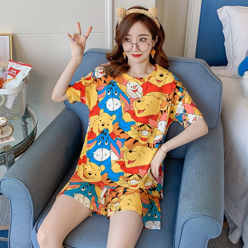 Đồ bộ nữ cotton thun cộc tay, đồ ngủ cộc tay dễ thương chất mát nhiều hoạ tiết đẹp | BigBuy360 - bigbuy360.vn
