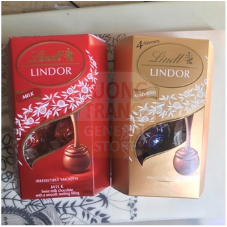 Hộp sôcôla lindt lindor corner milk, assorted 200g