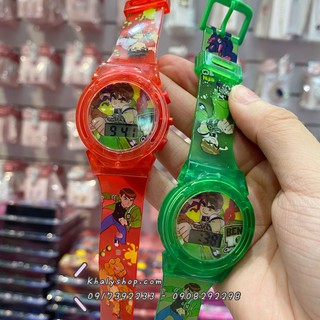 Đồng hồ kim có đèn và nhạc hình Mèo Kitty, Ngựa Pony, Ben mười siêu xinh cho các bé