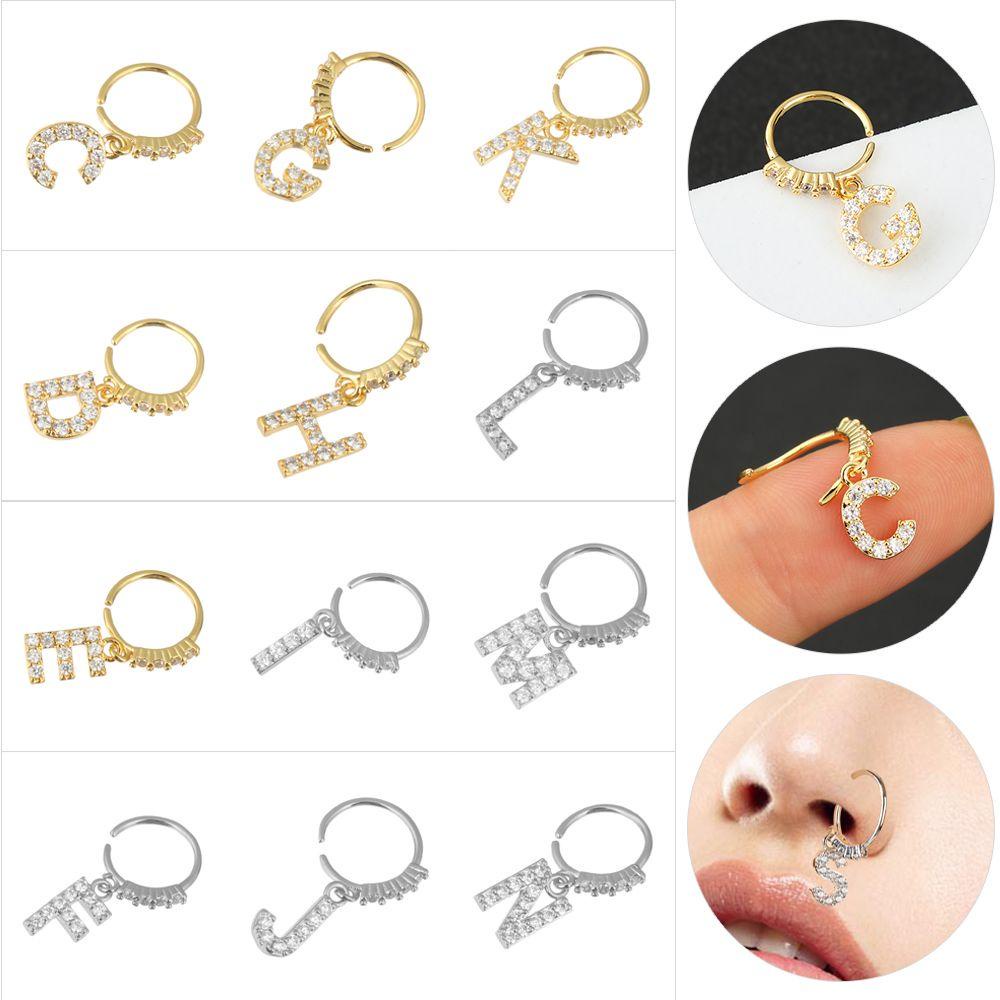 Nhẫn Mũi Trang Sức Đính Đá Khối DIY Dành Cho Nữ|Vòng Tròn Nhiều Màu Sắc Dùng Làm Mặt Dây Chuyền