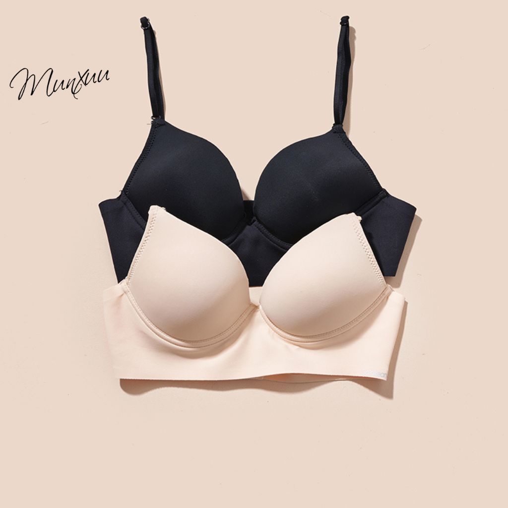 Áo lót nữ đệm mỏng chất su lạnh cao cấp MUNXUU, dáng hở lưng có gọng siêu nâng đẩy ngực - AV41