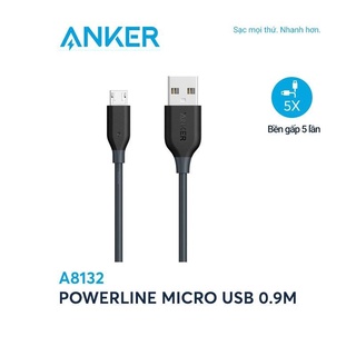 Cáp micro usb anker powerline - dài 0.9m - a8132 siêu bền