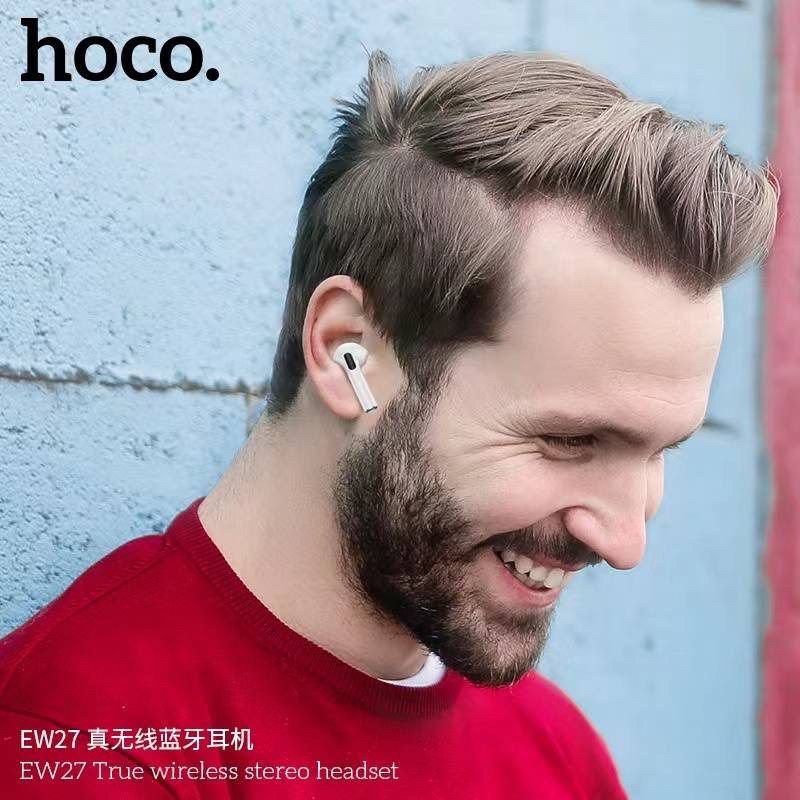 Tai Nghe Nhét Tai Không Dây HOCO EW27, Bluetooth 5.3, 4H Nghe Nhạc, Tích Hợp Micro Đàm Thoại, Âm Thanh Sống Động.