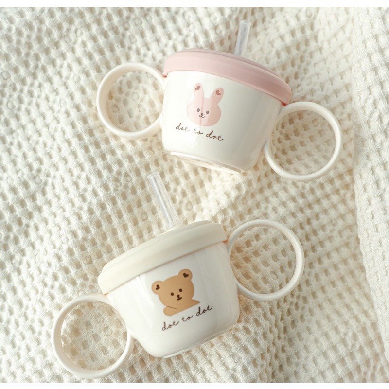 Cốc tập hút Dot To Dot kiêm cốc tập ăn dặm ăn snack cho bé TGM x DotToDot hình Gấu/ Thỏ/ Hổ/ Sóc