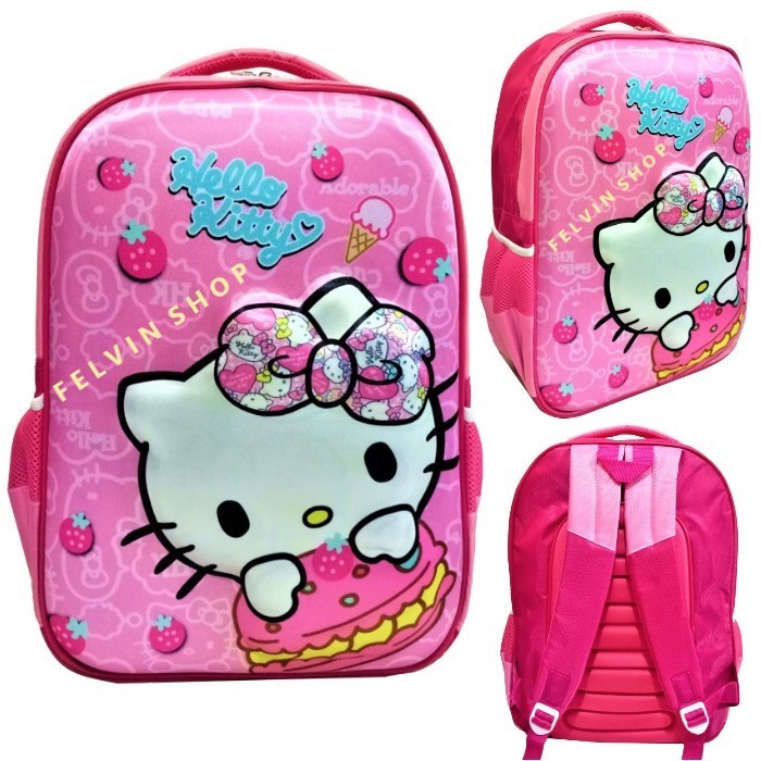 Ba Lô Đi Học Dập Nổi Hình Hello Kitty 3D Y9H9 Chất Lượng Cao Thời Trang Mới Nhất Giá Cả Phải Chăng