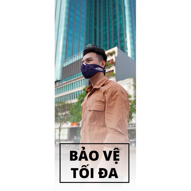Khẩu trang than hoạt tính NeoVision NeoMask NM quàng gáy màu xanh đen
