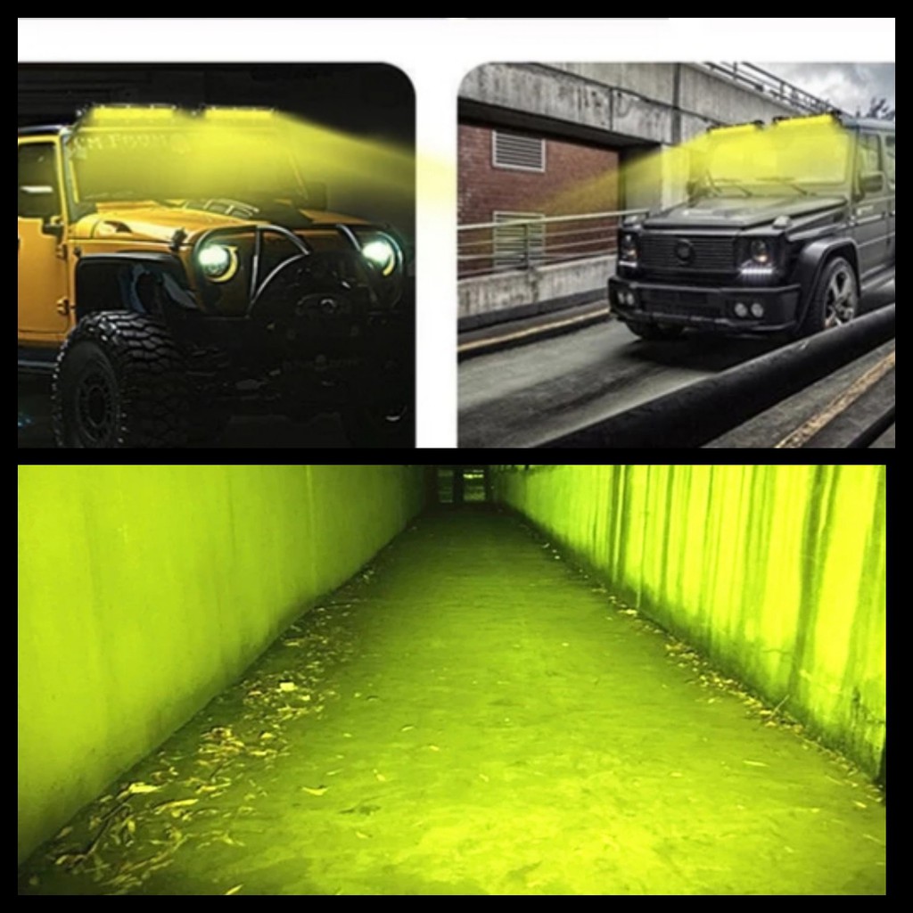 Đèn Led Light Bar Ôtô 18Led 54W sáng Vàng