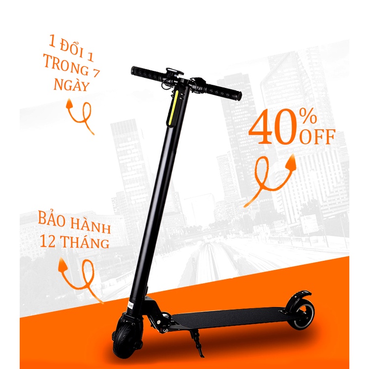 Xe scooter điện người lớn chạy 10km, lốp 5,5 inch màn led hiển thị - Xe scooter điện có thể gấp gọn