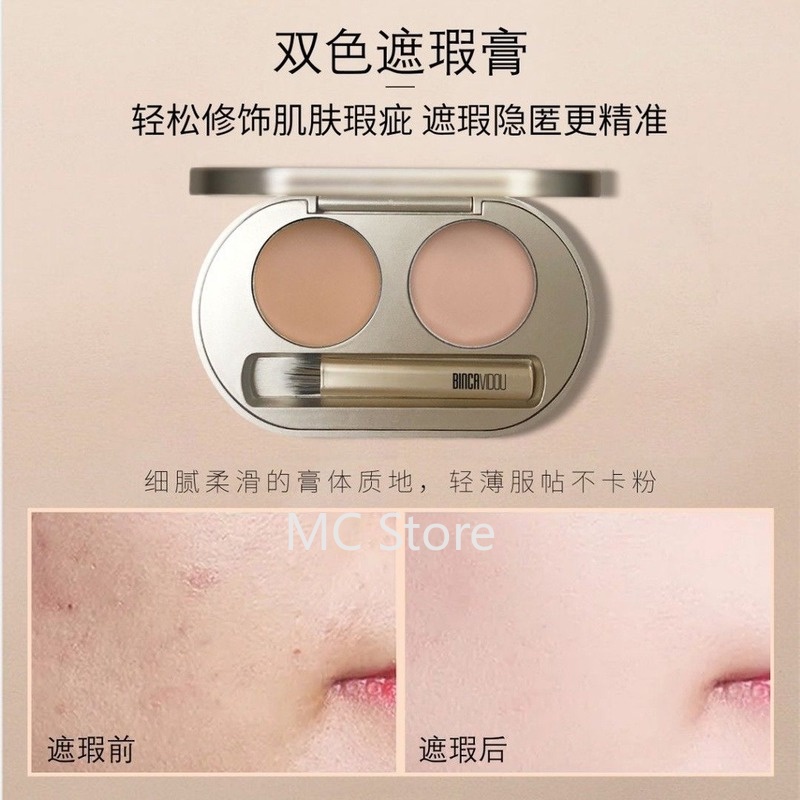 Kem che khuyết điểm hai tông màu Bianka Aqua / Không thấm nước và mồ hôi / Lớp trang điểm lâu trôi / Không gây bết dính / Điều chỉnh tông màu da / Không để lại dấu vết