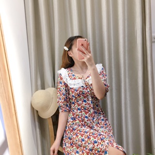 váy hoa nhí cổ bèo tơ