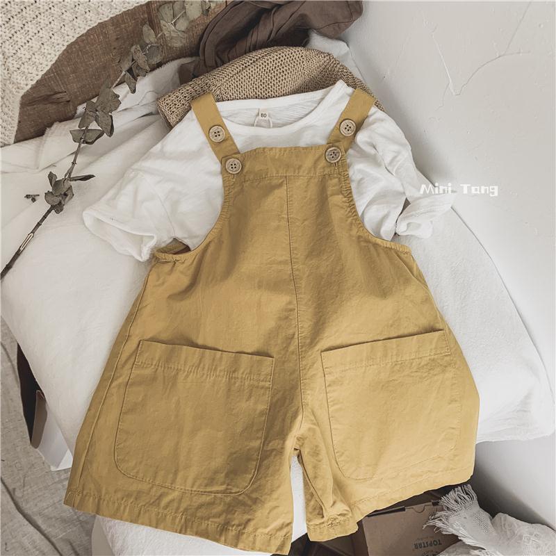 MNGRL Quần Yếm Ống Rộng Từ Cotton Mềm Mát Thoải Mái Mùa Hè Cho Bé Gái