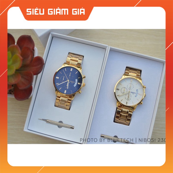 Đồng hồ Nam NIBOSI 2309 dây vàng fullbox chạy 6 kim - Nibosi 1985