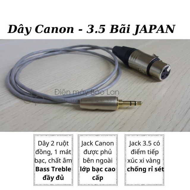 Dây Canon Ra 3.5mm, Dây Canon Ra 3 Ly Canare Xám